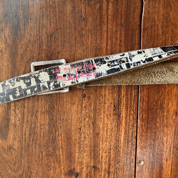 Rolling Stones Exile on Main St. distressed leather belt - Picture 2 of 4